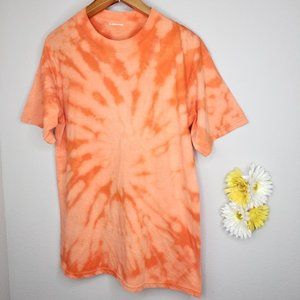 Women's bleached short sleeves t-shirt orange